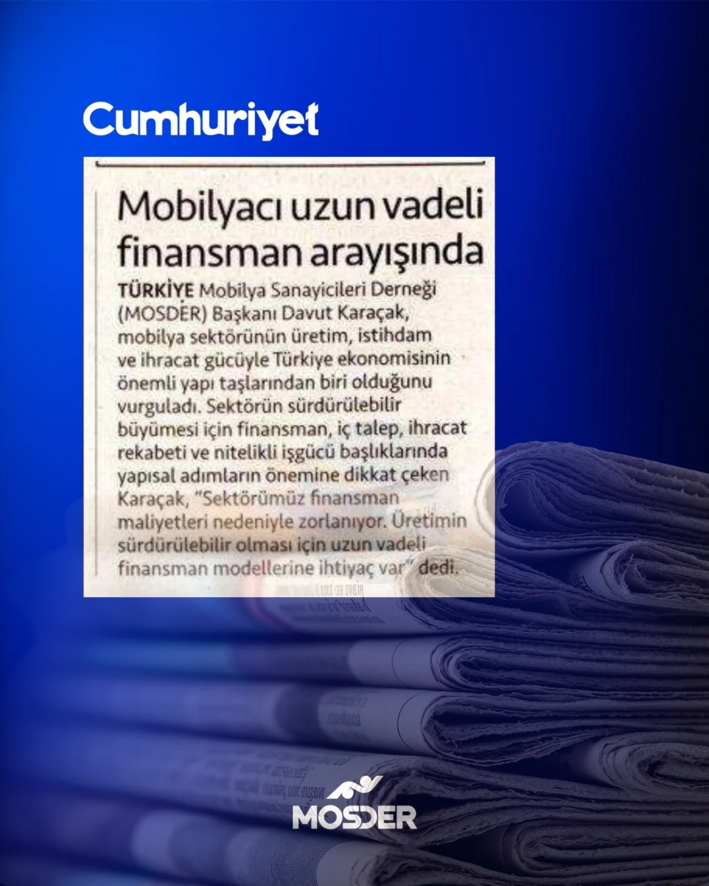 Mobilya Sektörü Uzun Vadeli Finansman Modeli İstiyor 