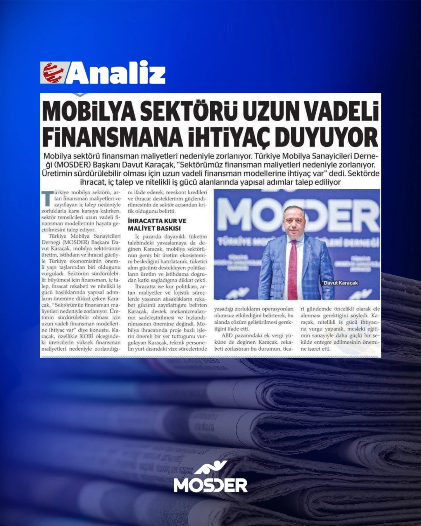 Mobilya Sektörü Uzun Vadeli Finansman Modeli İstiyor 